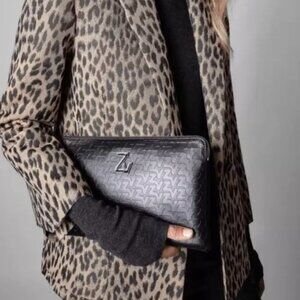 Zadig & Voltaire Initale La Pouch Clutch in Black